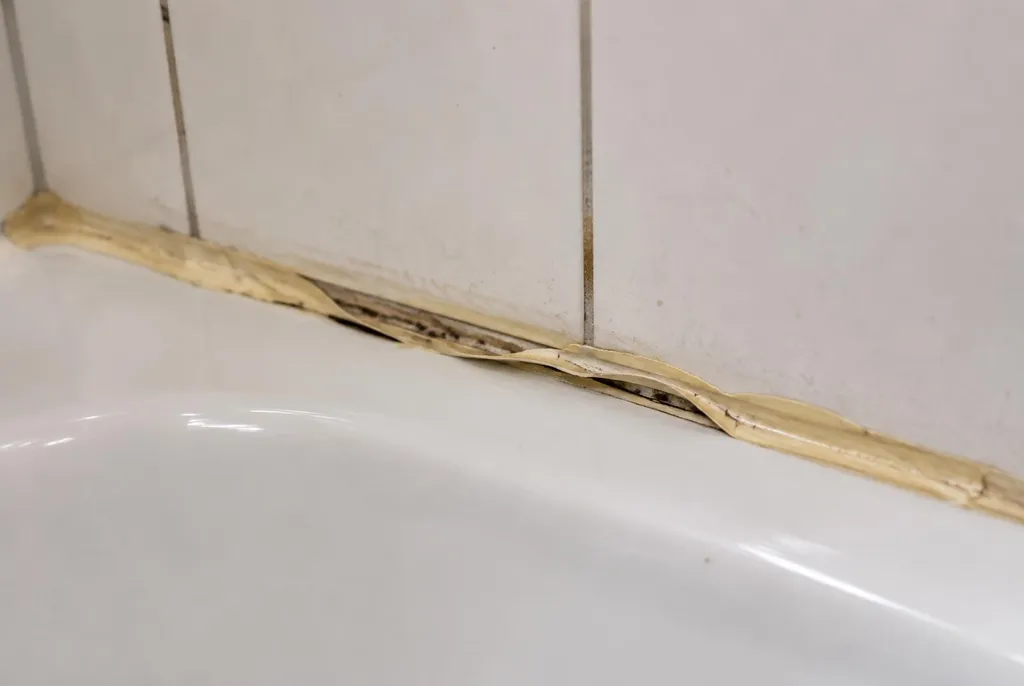 Kitbedrijf Kampen – loslatende kit naast het bad